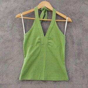 Vintage Energie Green Halter Top Juniors Size M Y2K